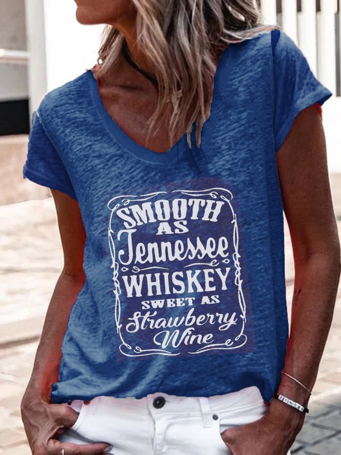 Buchstabe Lässige Shirts & Blusen mit V-Ausschnitt