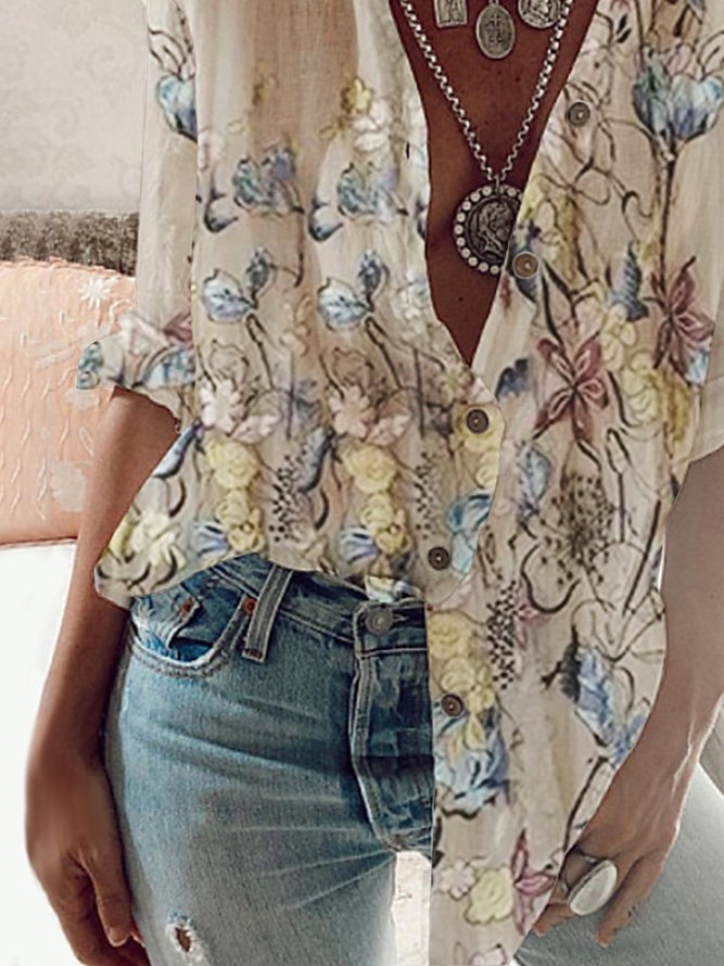Baumwollgemische Lässige Shirts & Blusen mit Hemdkragen