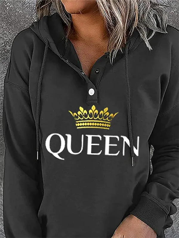 Langarm Mit Kapuze Buchstabe Lässig Sweatshirts