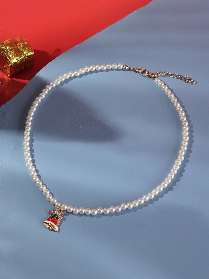 Weihnachten Schneeflocke Halskette aus Legierung