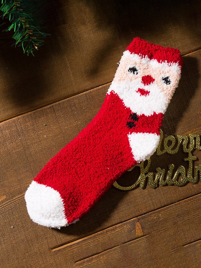 Weihnachten Elch Weihnachtsmann Warme Socken