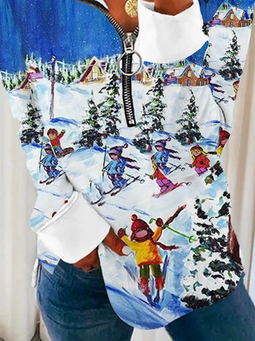 Einfach Polyester Baumwolle Weihnachten Schneemann Sweatshirts