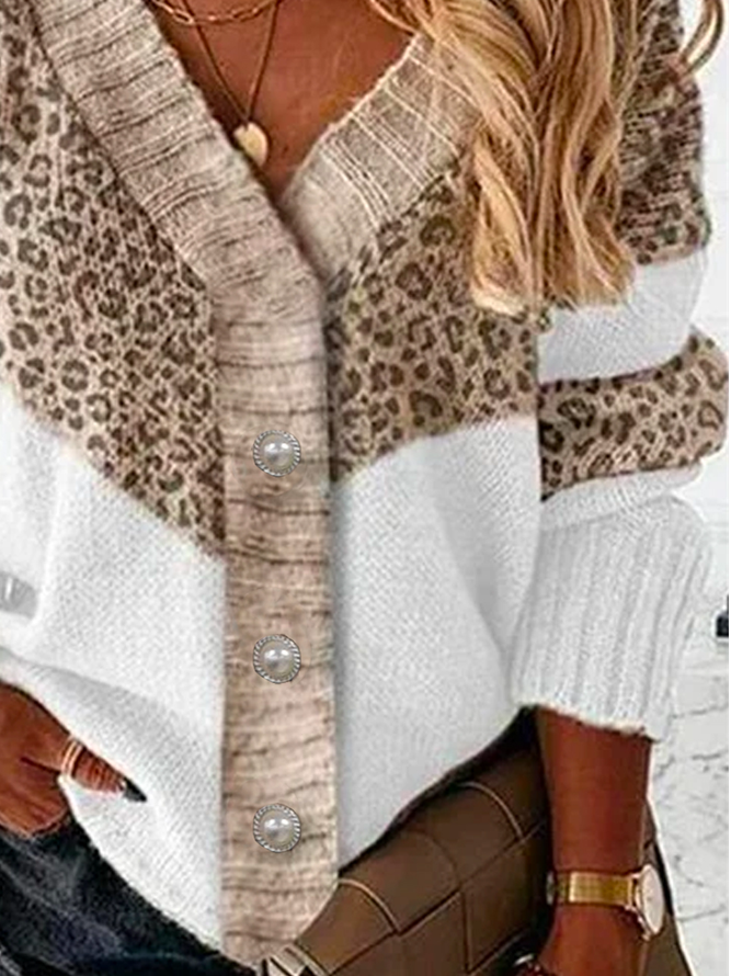 V-Ausschnitt Baumwollgemisch Pullover