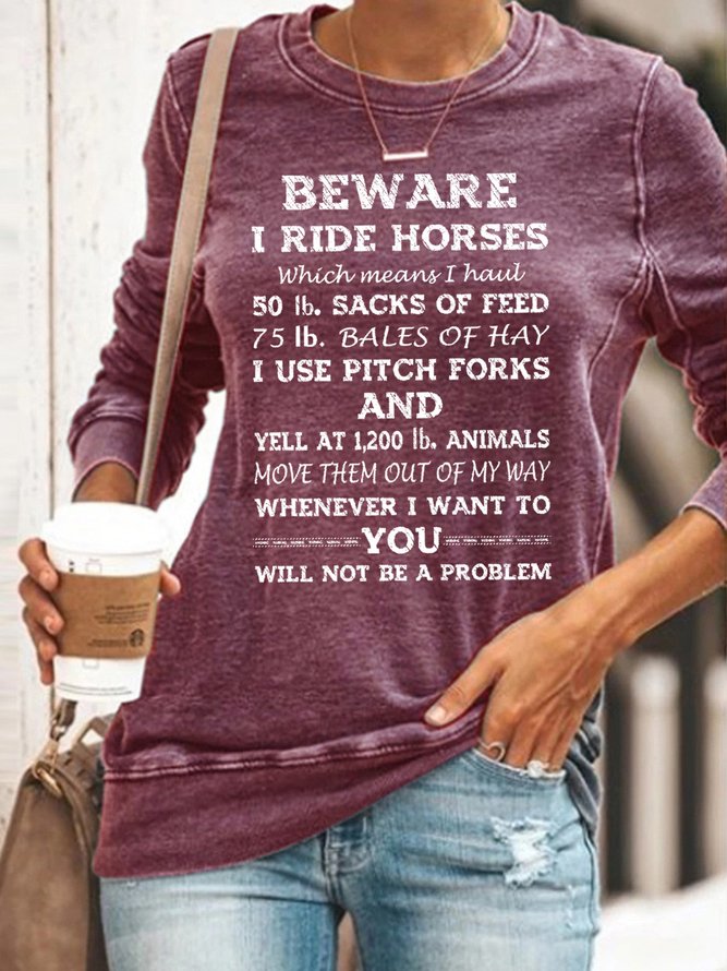 In acht nehmen ich reite Pferde Sweatshirt