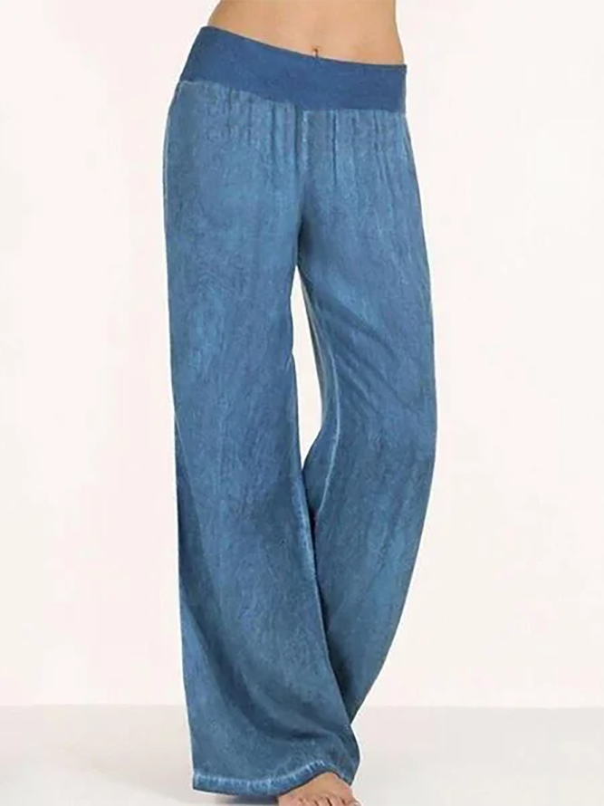 Basic Unifarben Lässige Chino mit Große Größen