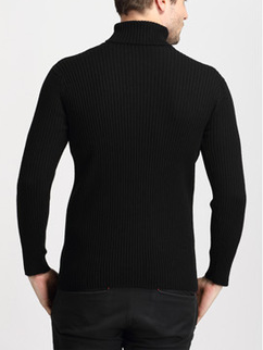 Herren Schmaler Pullover mit Hohem Kragen