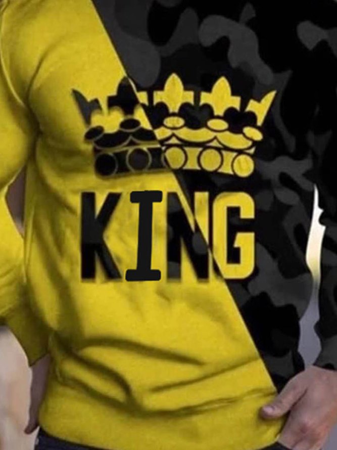 Retro Grafik Langarm Lässig Sweatshirt