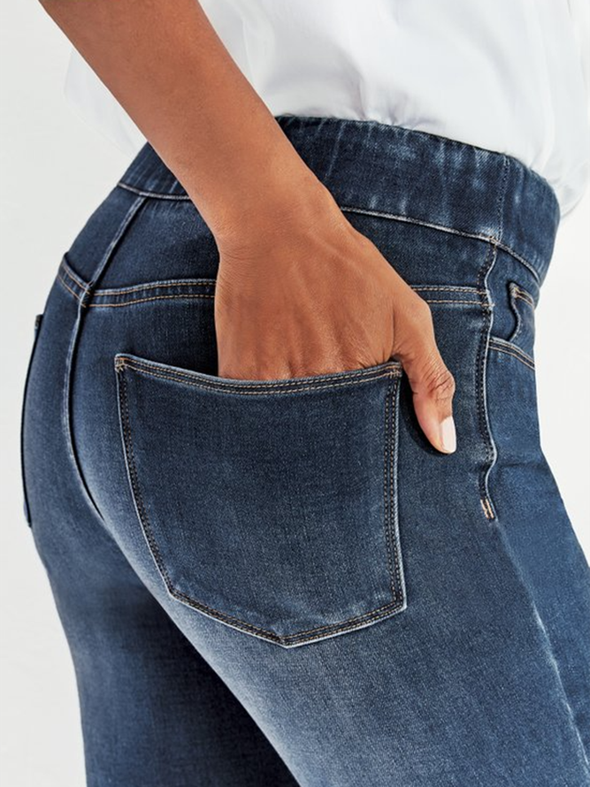 Urlaub Denim Jeans mit Elastischer Taillen