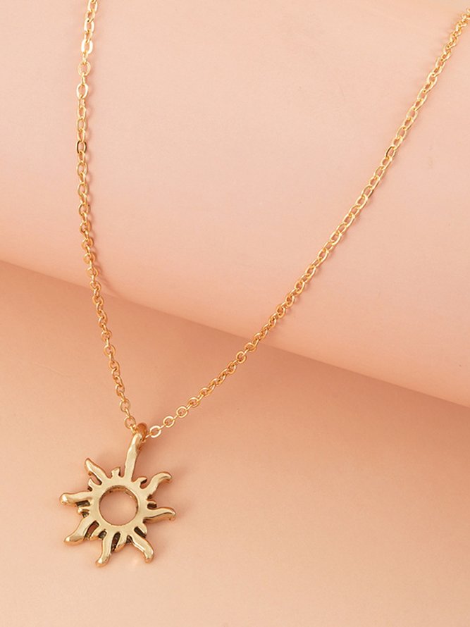 Einfach Sonnenblume Legierung Halskette