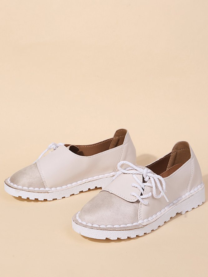 Retro Kontrast Patchwork Schnürung Schuhe