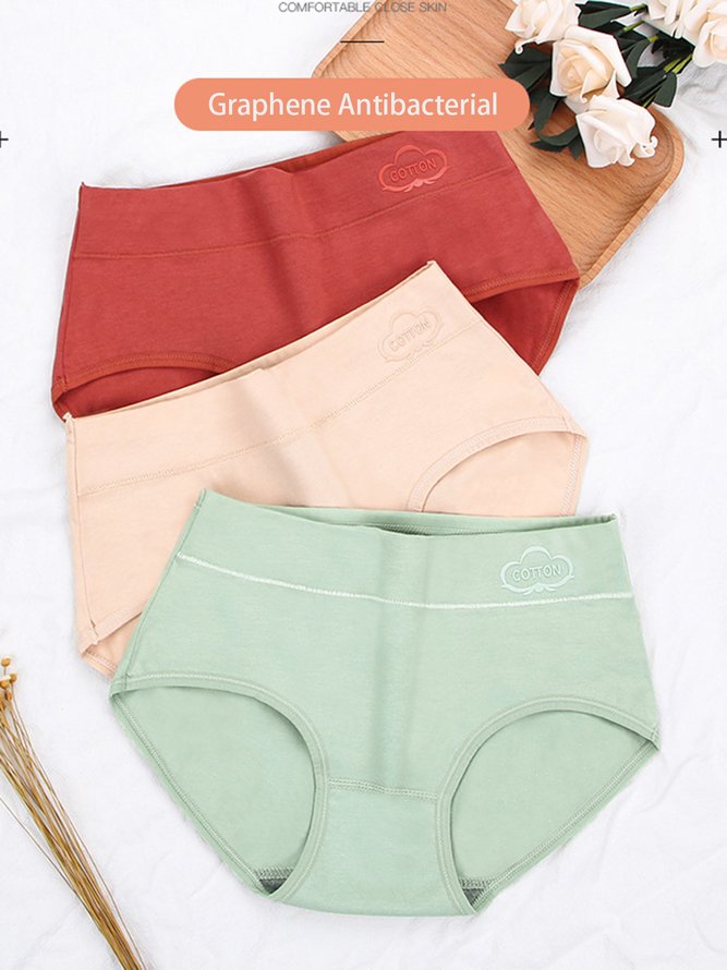 Damen Graphen Antibakteriell Baumwolle Mittlere Taille Slips