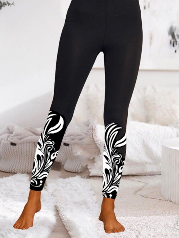 Geblümt Lässig Leggings