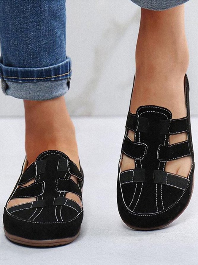 Flach Hohl Elastisch Gurt Schuhe Weich Sohle Leicht Sandale