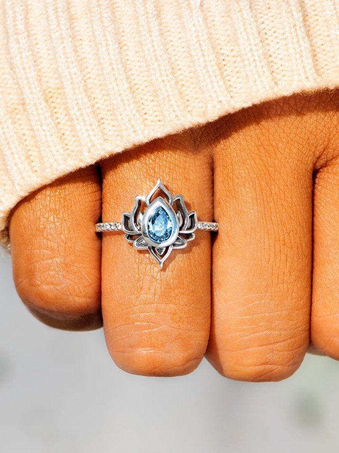 Retro Geblümt Alle Jahreszeiten Metall Pendeln Kristall Kristall Bestseller Ring Ring für Damen