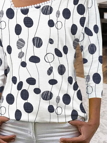 Damen Geometrisch Lässig Herbst Täglich Weit Bestseller Regelmäßig Regelmäßig Regelmäßig Größe T-Shirt