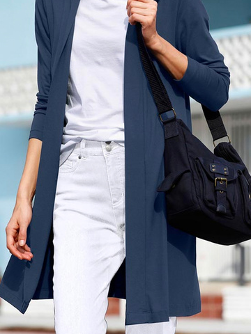 Damen Lässig Unifarben Herbst Polyester Normal Mikroelastizität Täglich H-Linie Regelmäßig Sonstiges Mantel