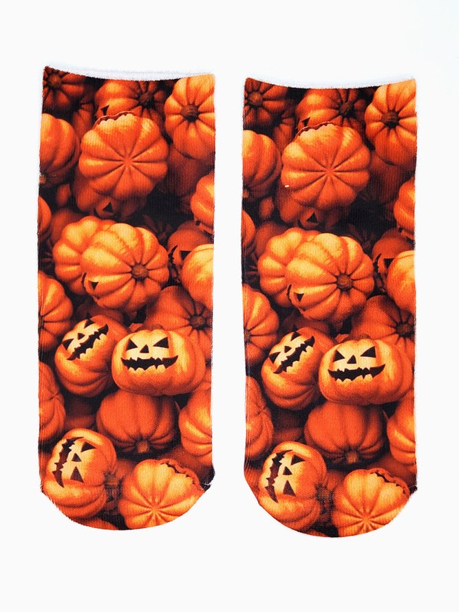 Straße Alle Jahreszeiten Halloween Print Atmungsaktiv Urlaub Standard Regelmäßig Socken für Damen