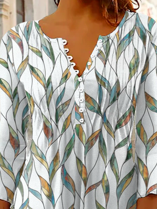 Print Lässig 3/4 Ärmel Ärmel Blusen & Shirts