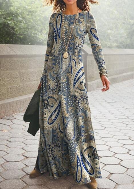 Jersey Paisley Rundhals Kleider