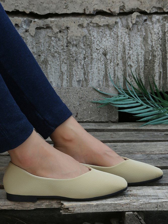 Unifarben Einfach Textur Flach Schuhe