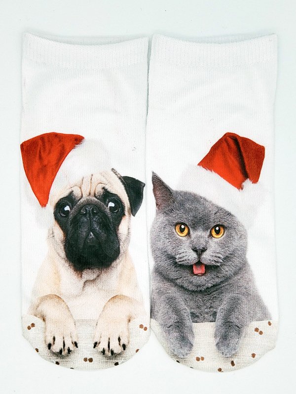 Weihnachten 3D Katzenmuster Hoch Strecken Baumwolle Socken festlich Party Dekorationen