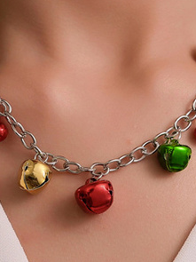 Weihnachten Rot Grün Kette Glocke Muster Halskette Weihnachten Party Schmuck