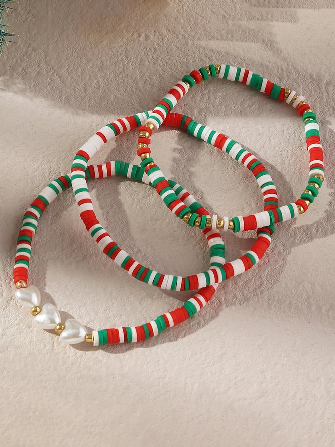 Weihnachten Flocke Perlen Perle Multilayer Armband Weihnachten Party Schmuck