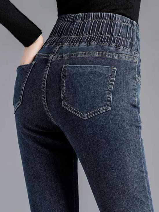Unifarben Denim Lässig Jeans