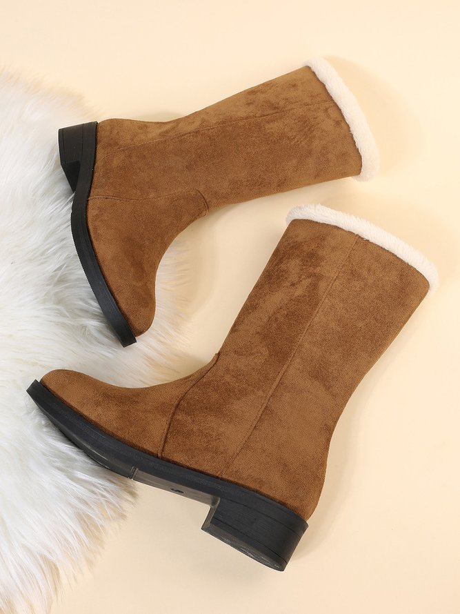 Große Größen Winter Lässig Slip On Warm Gefüttert Schneestiefel