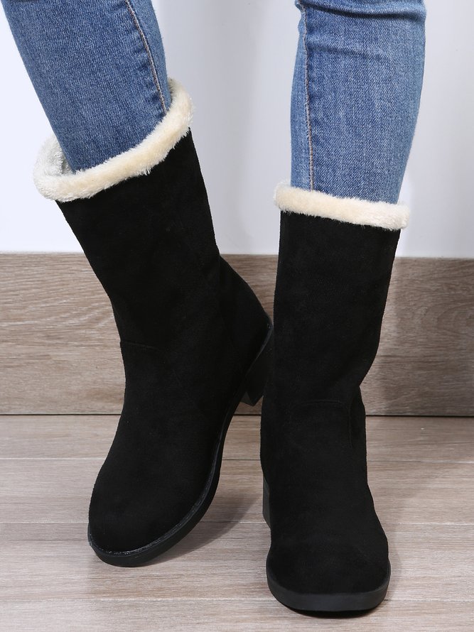 Große Größen Winter Lässig Slip On Warm Gefüttert Schneestiefel