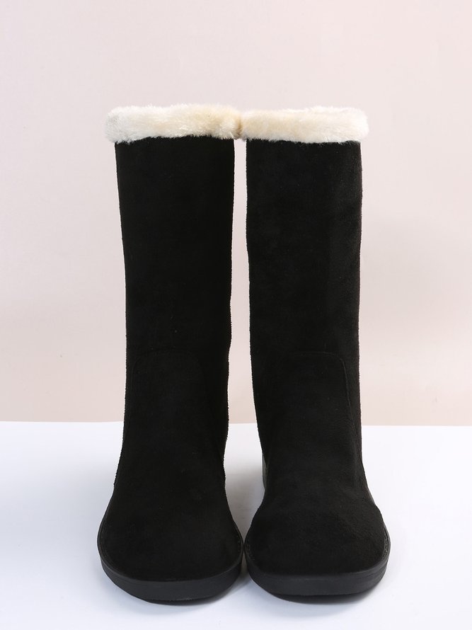 Große Größen Winter Lässig Slip On Warm Gefüttert Schneestiefel