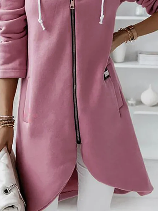 Damen Urlaub Winter Polyester Mittler Täglich Langarm Weit Mit Kapuze Sonstiges Mantel