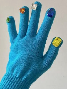 Thanos Diamant-Verkrustet Bunt Juwel Stricken Baumwolle Handschuhe Urlaub Party cool Zubehör Kleider Fashion Matching
