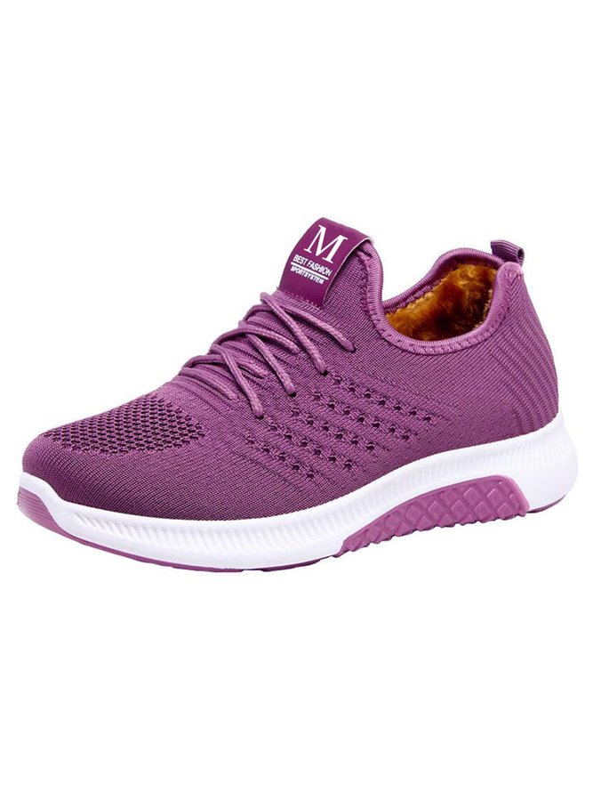 Plüsch Warm Leicht Nicht-Unterhose Flyknit Spitze-oben Sneakers