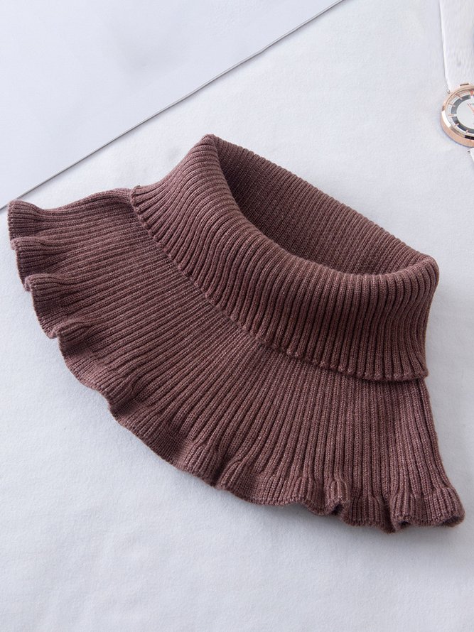 Täglich Lässig Unifarben Kaschmir Stricken Kragen Ärmel Rollkragen Schal
