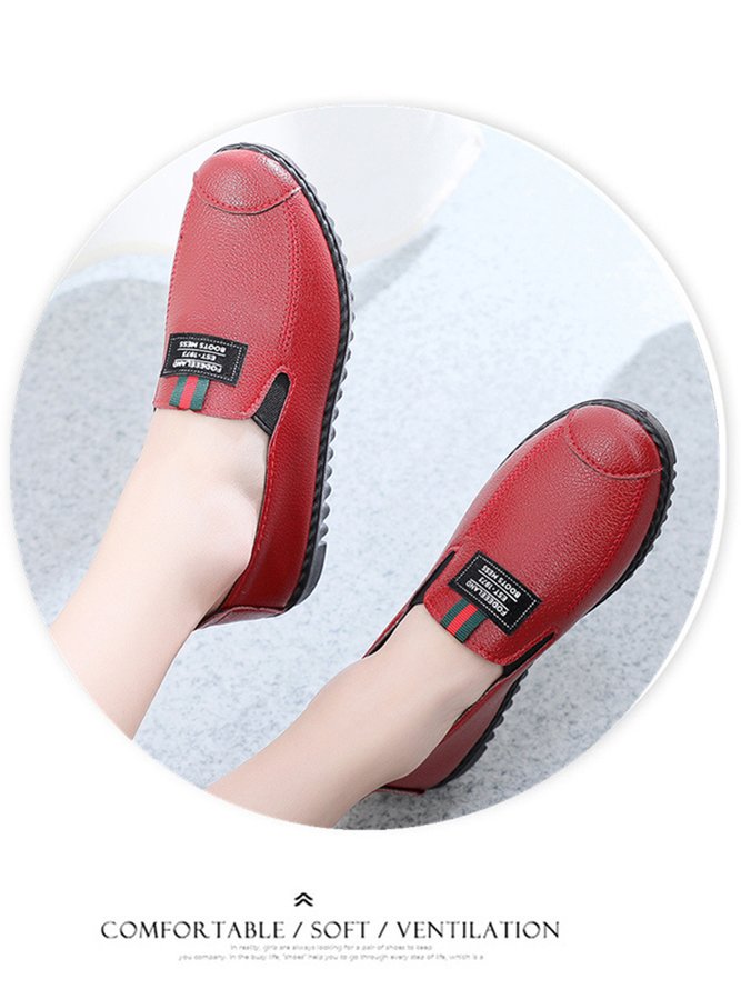 Kunstleder Lässig Retro Buchstabe Patchwork Weich Sohle Halbschuhe