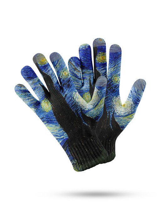 Lässig Geblümt Sternenhimmel Öl Malerei Muster Handschuhe Halloween Weihnachten Party Herbst Winter Warm Zubehör