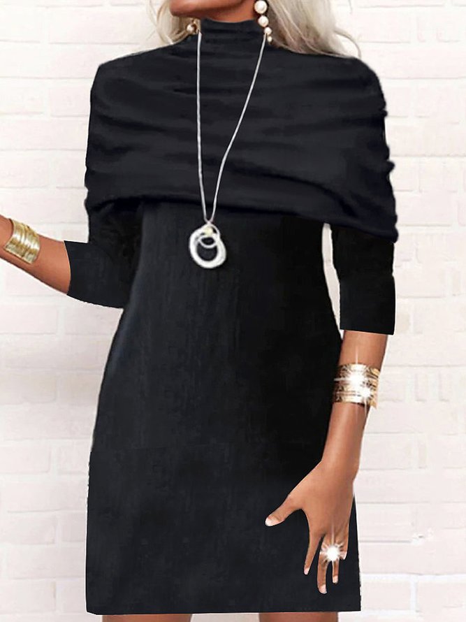 Party Weit Jersey Halber Rollkragen Kleid