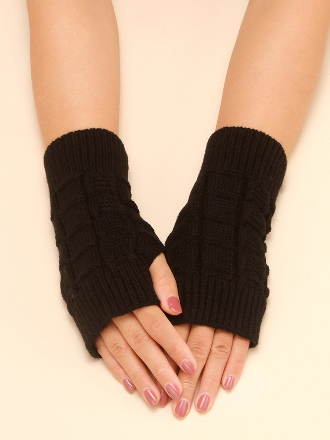 Retro Twist Muster Wolle Handschuhe Herbst Winter Verdickt Warm Zubehör
