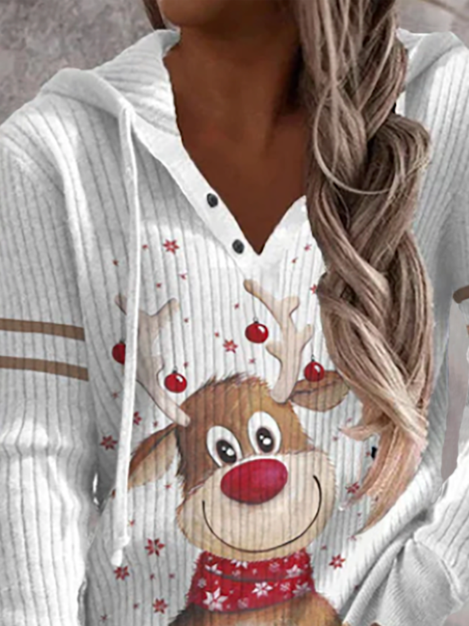 Weit Weihnachten Lässig Kapuze Pullover