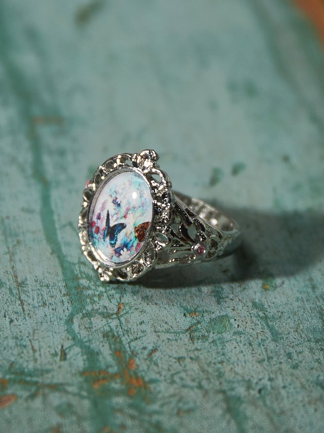 Cabochon Schmetterling Ring