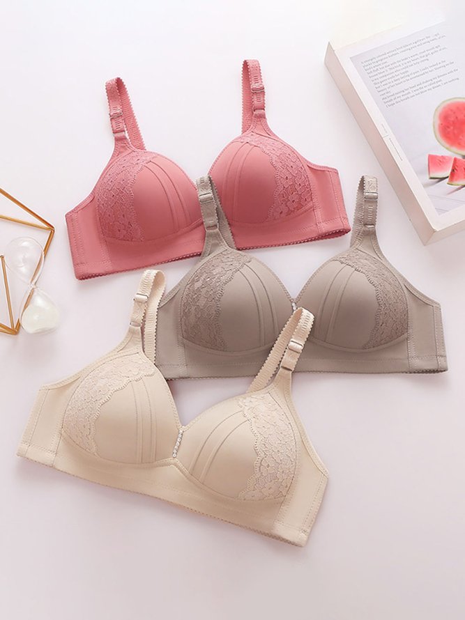 Strass Spitze  BH Push-up Bügellos Große Größen Noracora