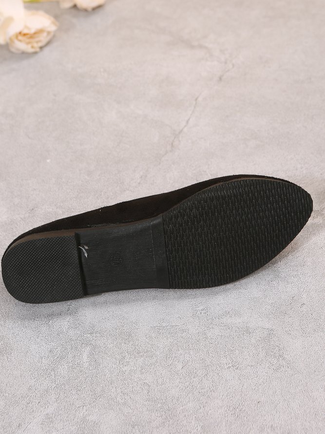 Einfacher Stil Unifarben Farbe Kunstwildleder Flach Flache Schuhe