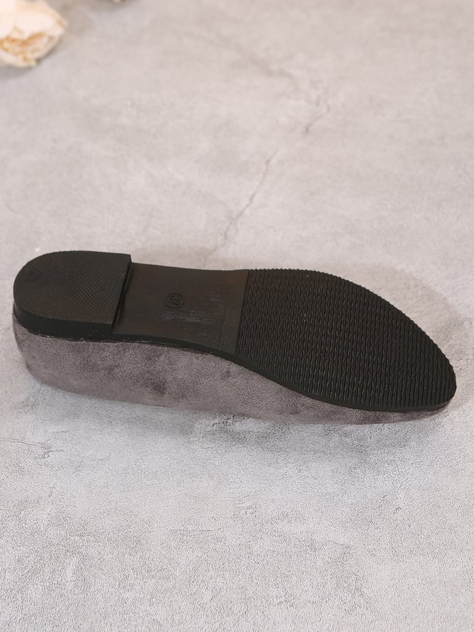Einfacher Stil Unifarben Farbe Kunstwildleder Flach Flache Schuhe