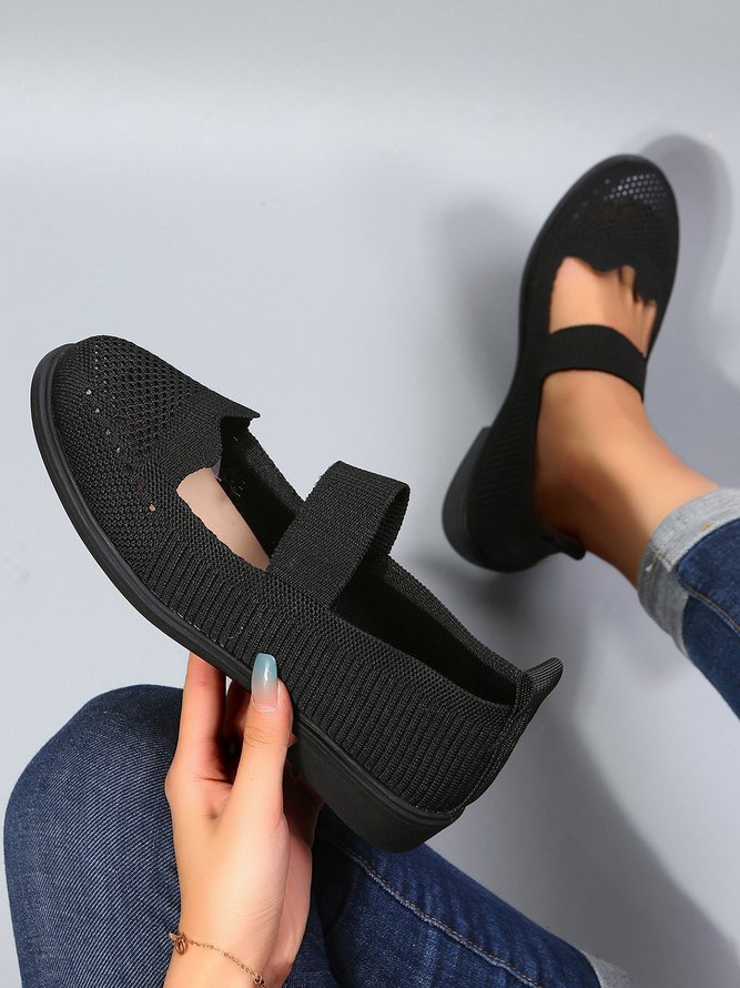 Lässig Atmungsaktiv Textil Mary Jane Schuhe