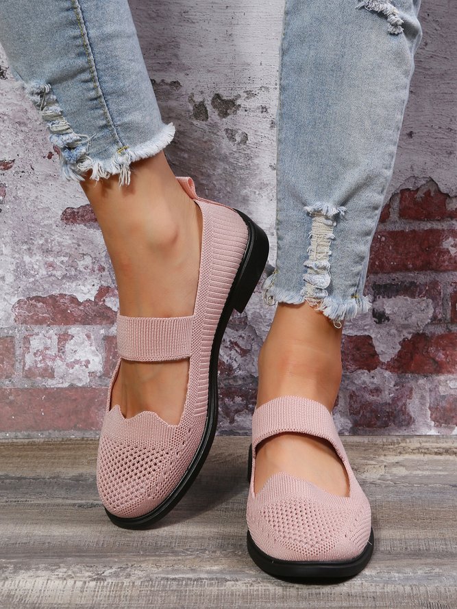 Lässig Atmungsaktiv Textil Mary Jane Schuhe