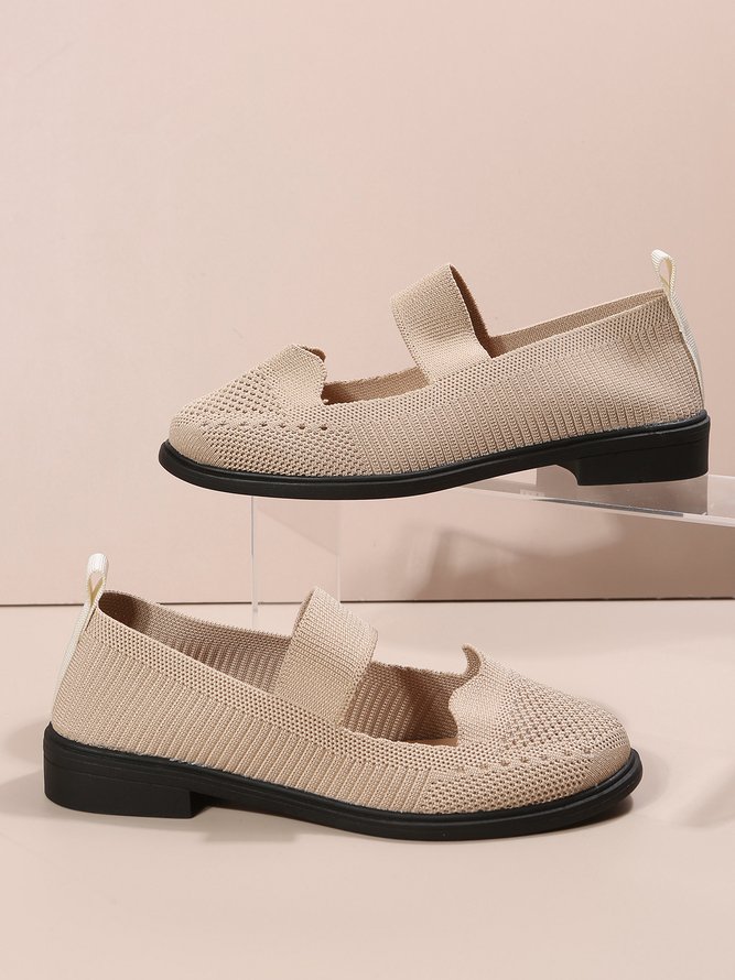 Lässig Atmungsaktiv Textil Mary Jane Schuhe
