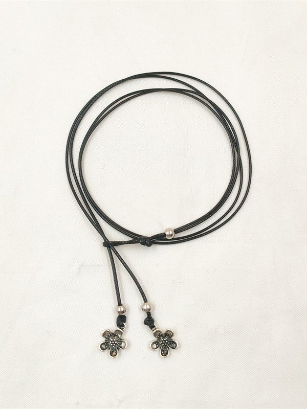 Böhmisch Stil Geblümt Leder Kabel Geschichtet Fußkettchen Strand Urlaub Ethnisch Schmuck