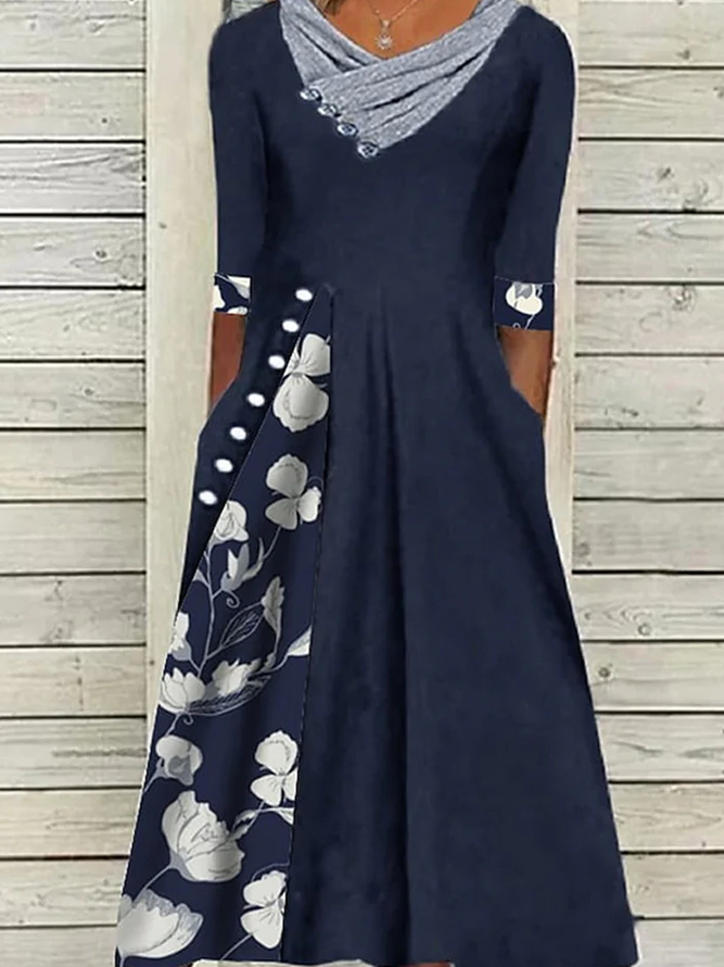 Schnalle Lässig Weit Kleid