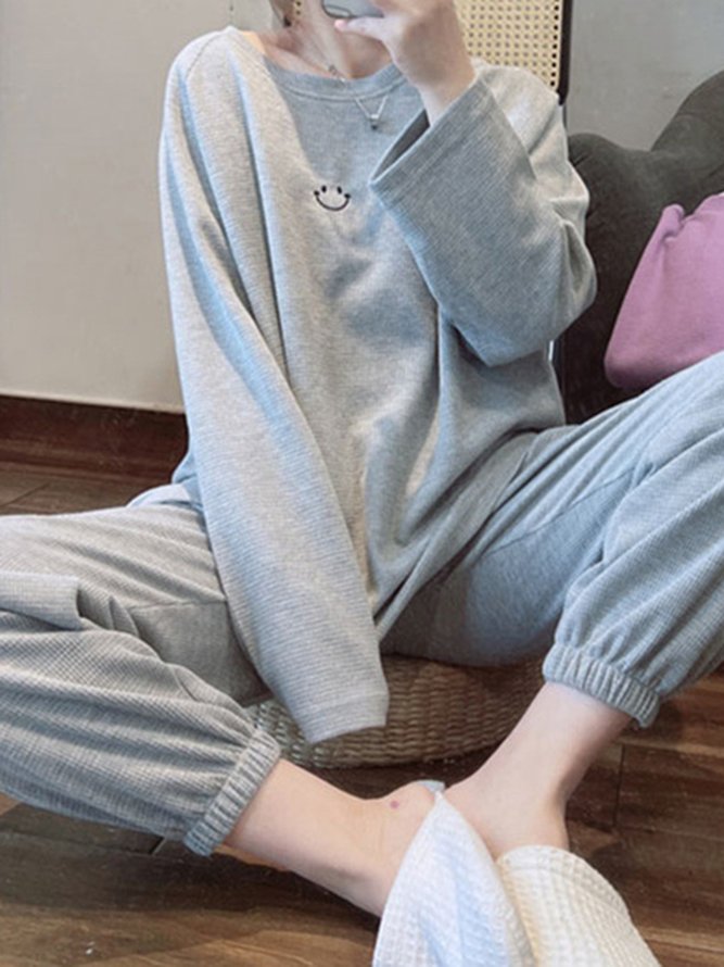 Bequem und Weich Blusen & Shirts Hose Freizeitkleidung Zweiteiliges Set Große Größen